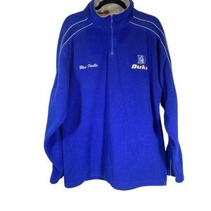 DUKE BLUE DEVILS University Men size Large 1/4 zip pullover jacket long sleeve